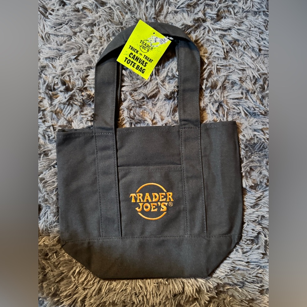 Trader Joe's Black Mini Canvas Tote Bag
